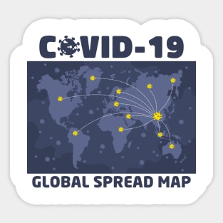 Global Spread Map of Covid-19 Sticker
